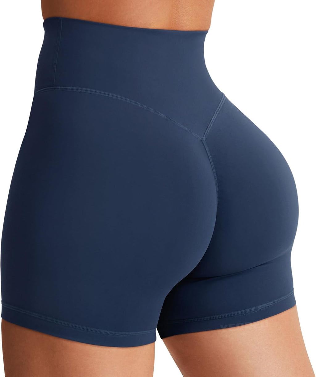womens biker shorts 3 6 4 5 6 workout gym shorts waist tummy control hidden scrunch running yoga